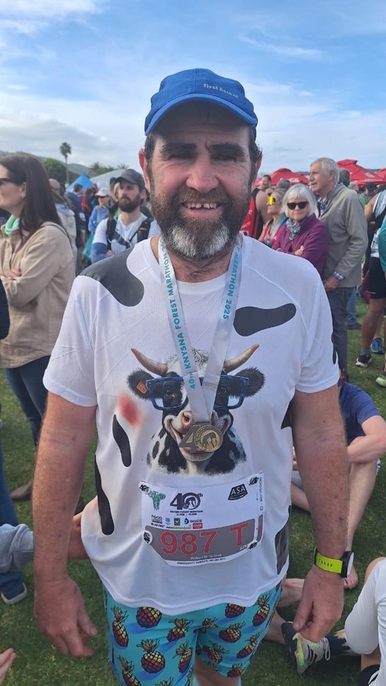 Dr Robbie McFarlane running to support farmers